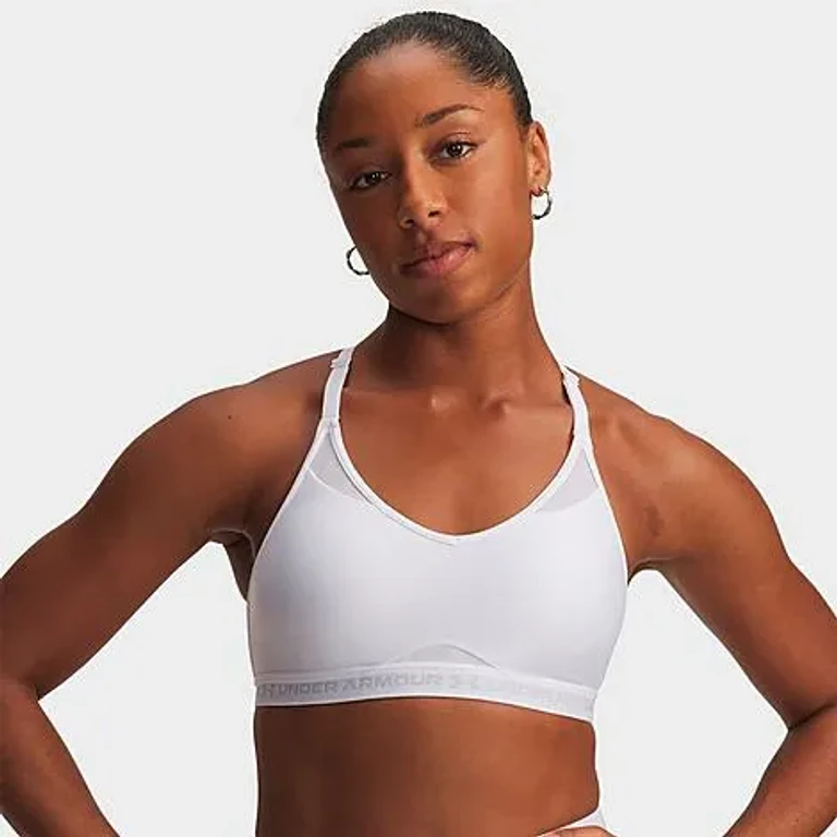 Under Armour Women's UA Crossback Low Sports Bra in White/Halo Gray Size: XS