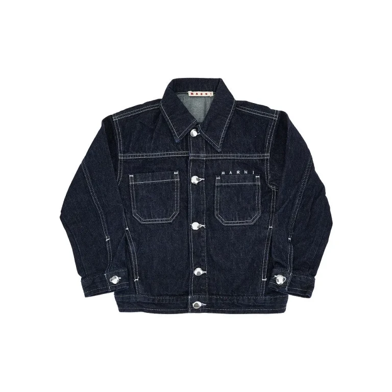 MARNI Denim jacket with logo embroidery Kids 8Y