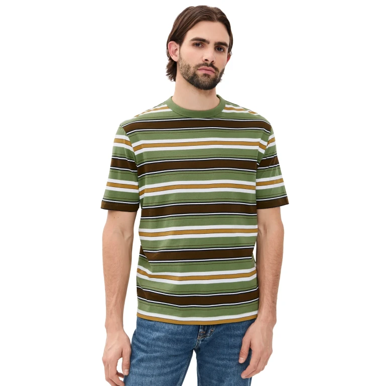 PS Paul Smith Casual Fit Striped Short Sleeve Tee Pea Green M