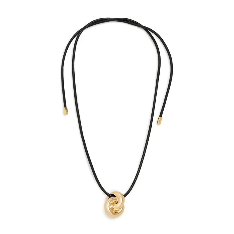 Martha Calvo Knot Cord Necklace Gold/Black One Size
