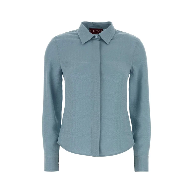Light-Blue Silk Shirt Ancientavio Camicie - Women