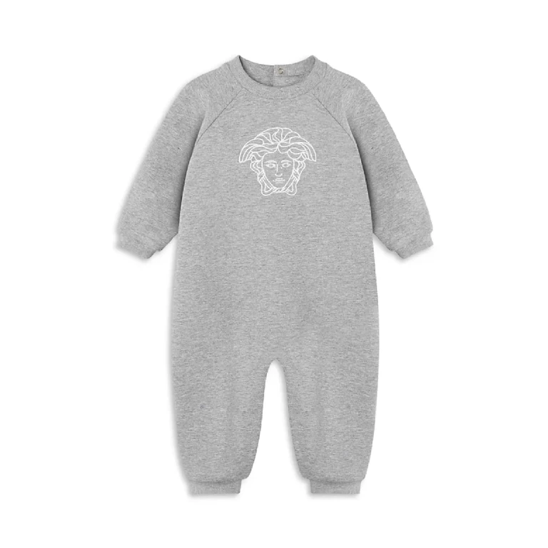 Versace Unisex Medusa Embroidered Stretch Fleece Coverall - Baby