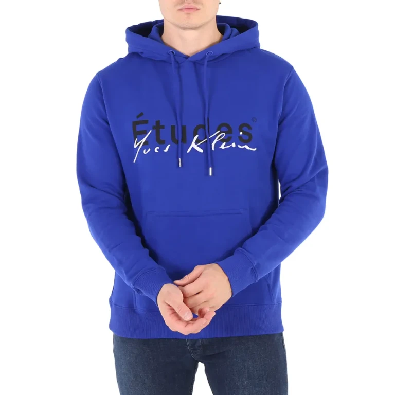 Etudes Blue Klein Signature Logo Cotton Hoodie