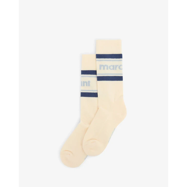 Chaussettes Dona - Homme - Écru Et Bleu - Isabel Marant