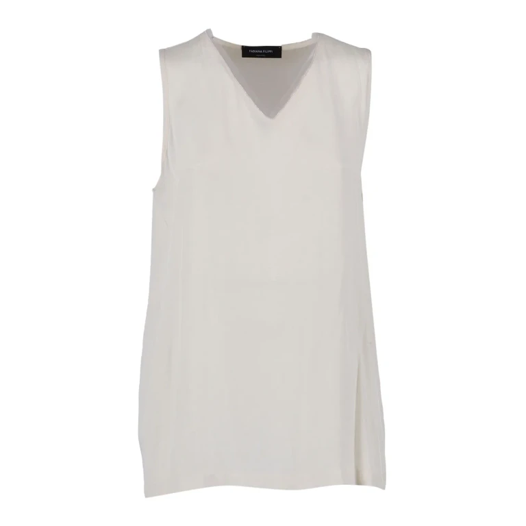 Fabiana Filippi Enver Satin Front Back Top With Filo Diamante Detail
