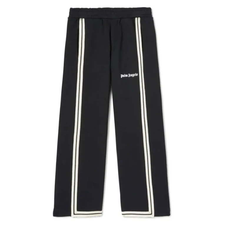 Palm Angels Kids Contrast Stripe Cotton Track Pants