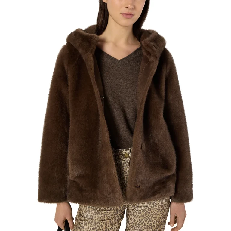 Gerard Darel Morgane Faux Fur Coat