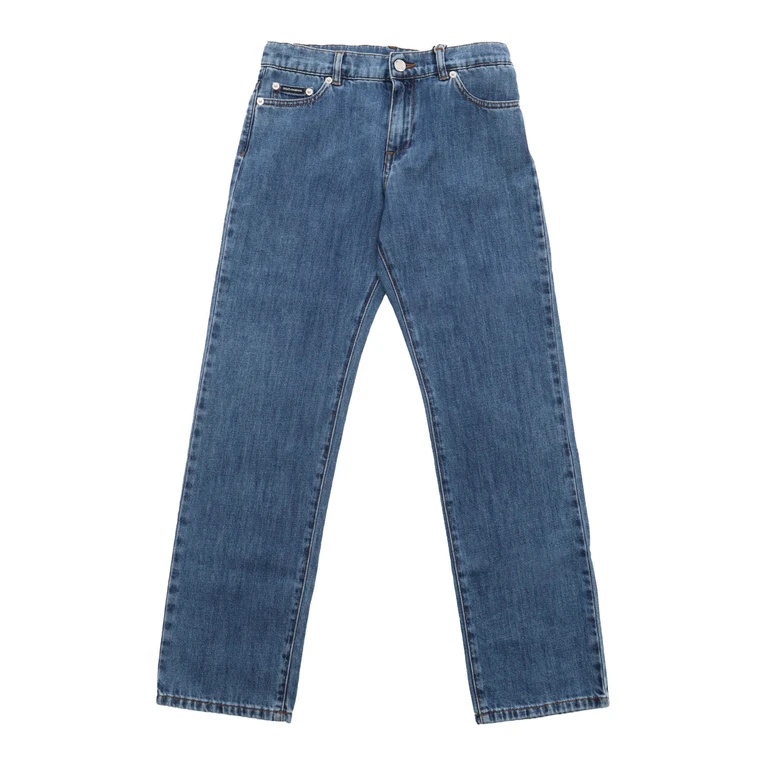 Dolce & Gabbana Junior 5 Pockets Trousers Blue Cotton