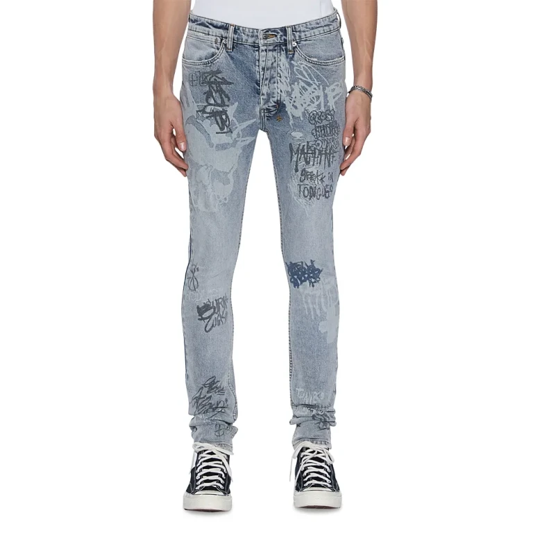 Ksubi Van Winkle Rogue Graphic Blue Jeans in Denim