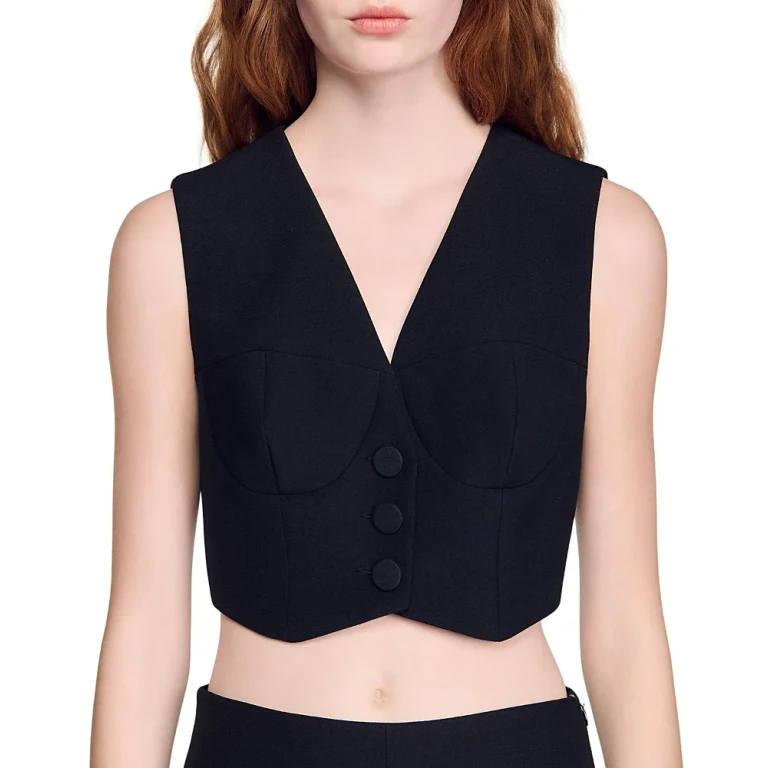 Sandro Jacket Style Crop Top