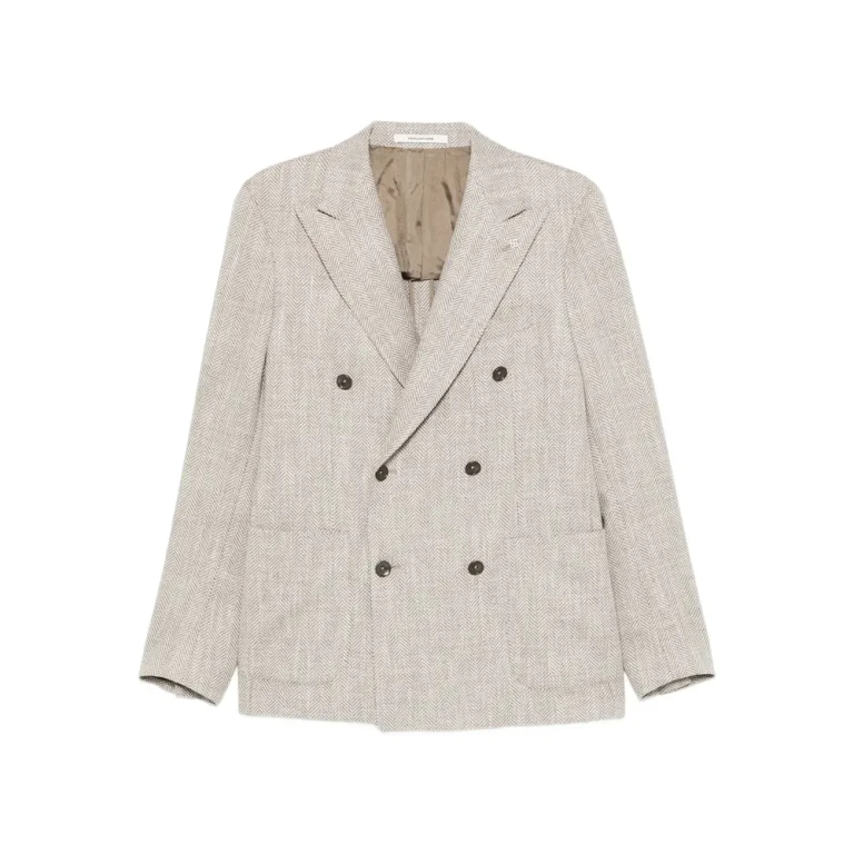 Herringbone Double-breasted Blazer