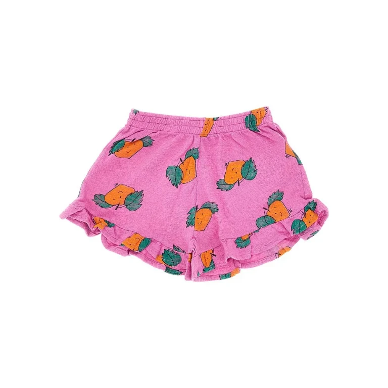 BOBO CHOSES Tangerine print ruffled shorts Kids 2/3