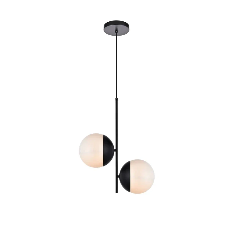 Black Two Light Pendant from the Eclipse Collection
