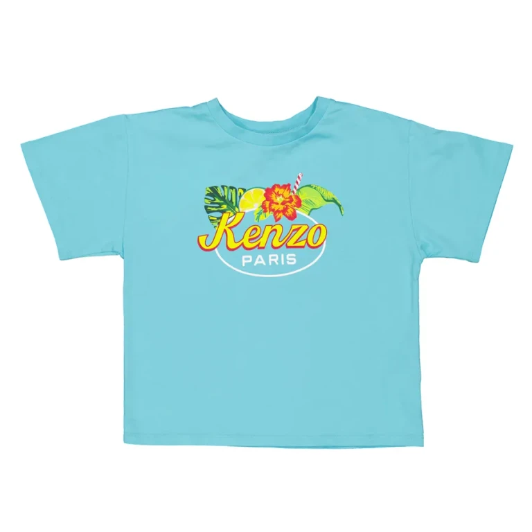 Kenzo Boys Floral Logo Print Short-Sleeved T-Shirt