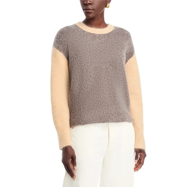 Majestic Filatures Colorblocked Brushed Knit Sweater