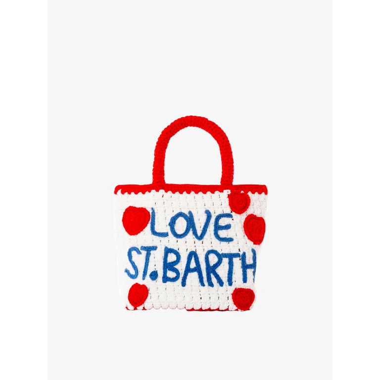 Mc2 Saint Barth Heart Embroidery Crochet Bag White - Unisex