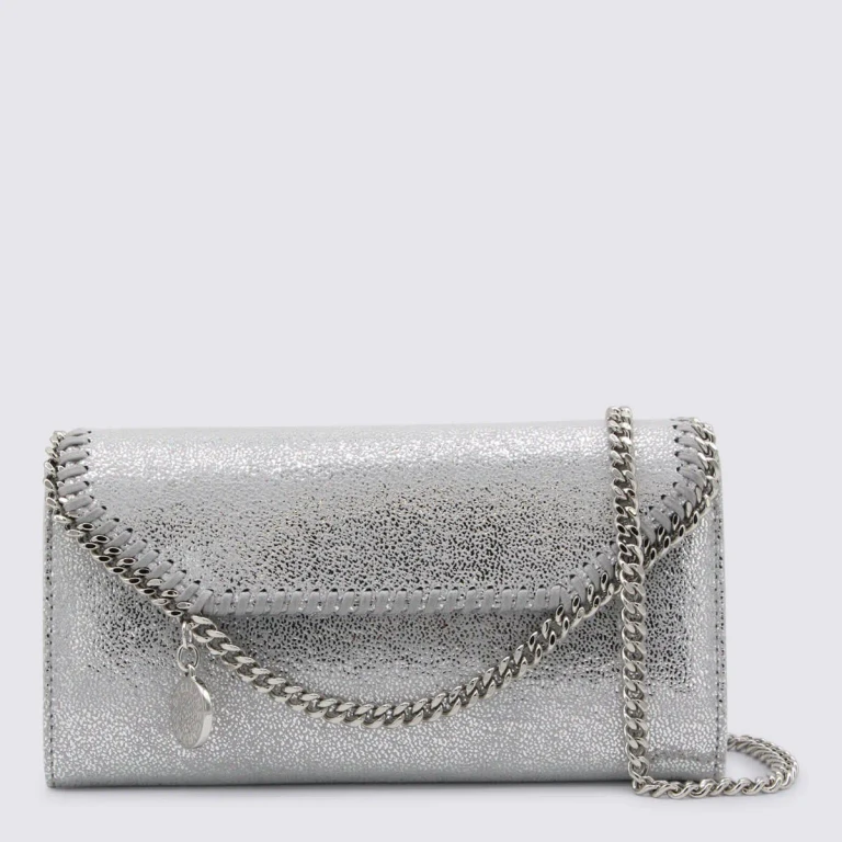 Stella McCartney Silver Faux Leather Continental Wallet Crossbody Bag