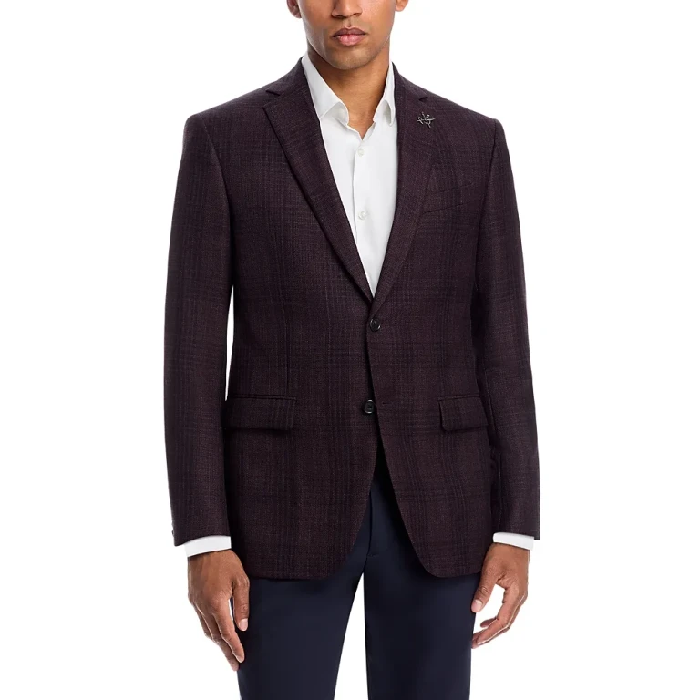 John Varvatos Star Usa Tonal Textured Plaid Sport Coat