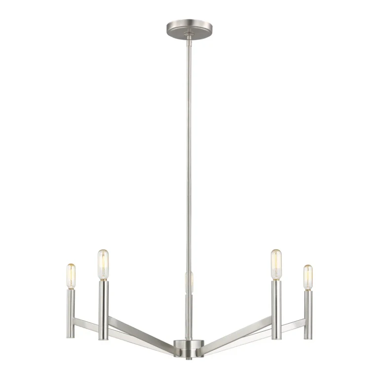 Vector 5-Light Contemporary Chandelier in Brushed Nickel