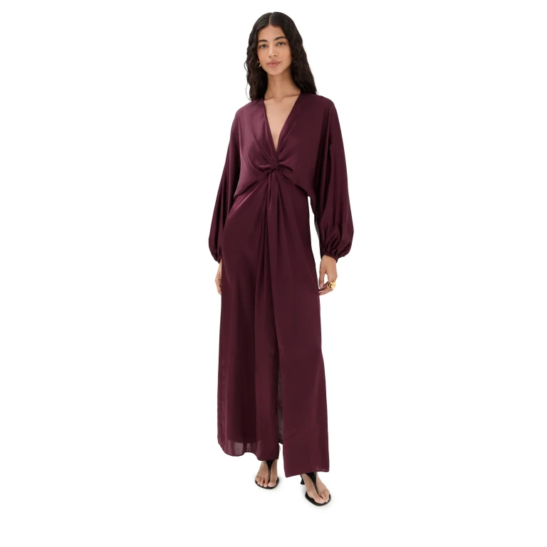 Figue Brenna Silk Dress Lustrous Lacework Gulf Teal 12