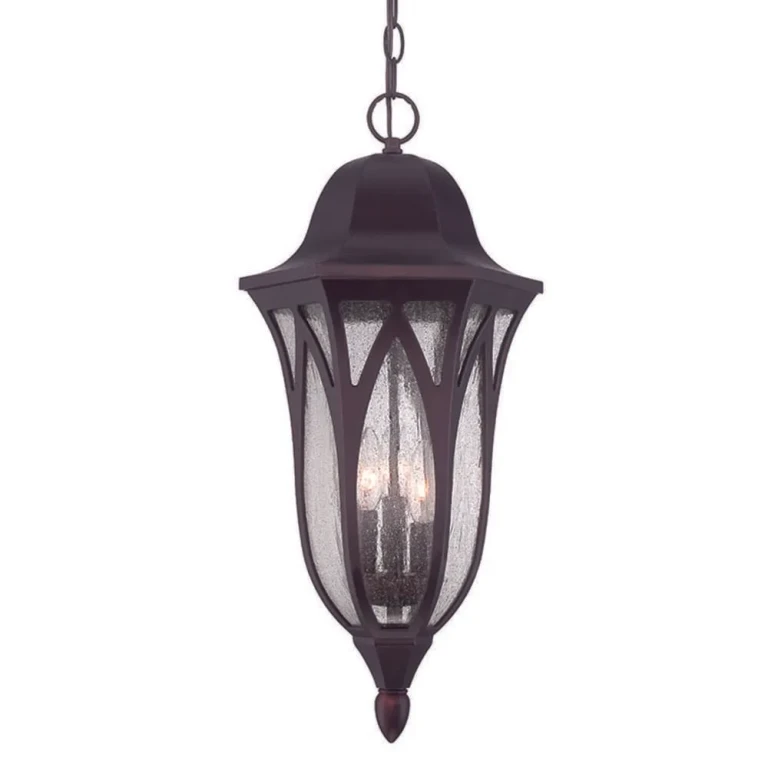Architectural Bronze Three Light Hanging Lantern from the Milano Collection