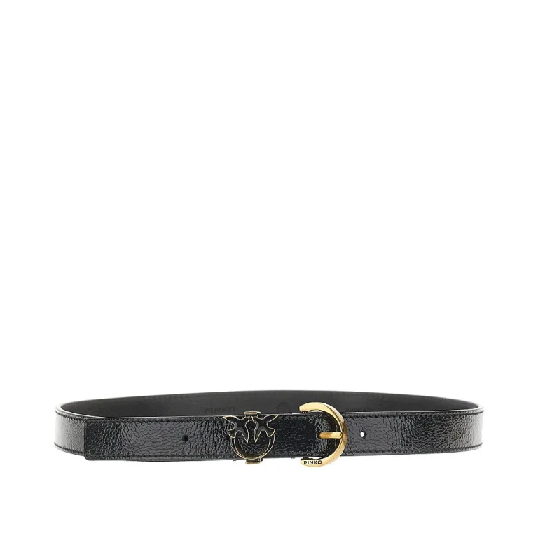 PINKO Grained leather 'Love Birds' belt Woman XS