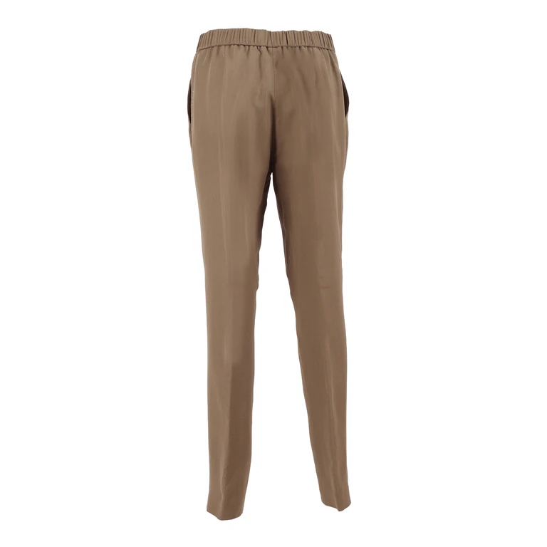 Fabiana Filippi VISCOSE LINEN REGULAR FIT JOGGING TROUSERS Brown Pant - Women