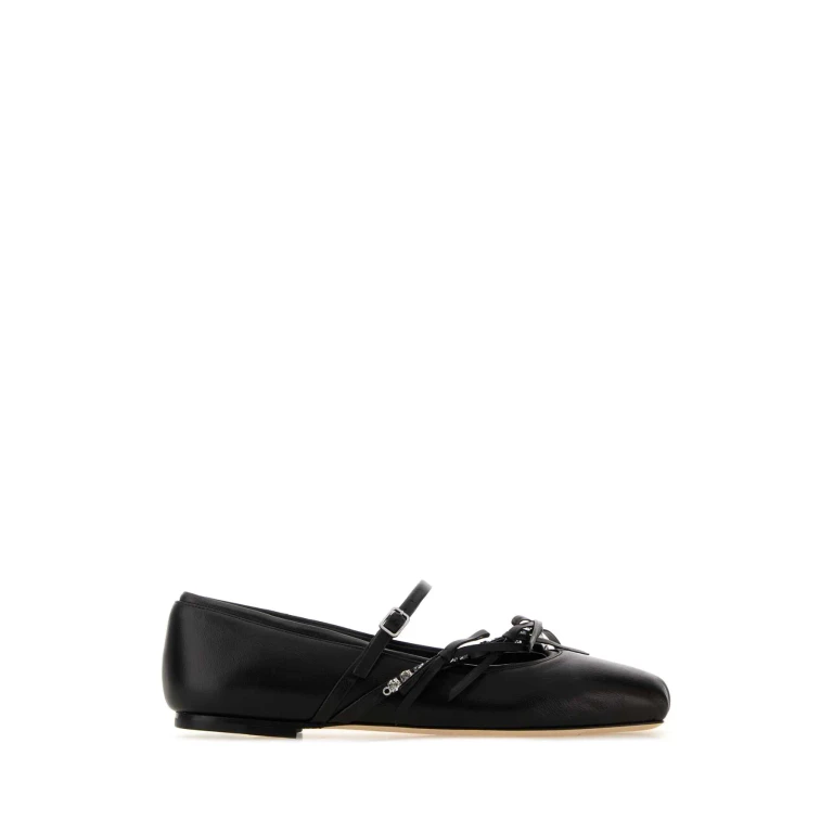 Jimmy Choo Black Nappa Leather Loli Ballerinas