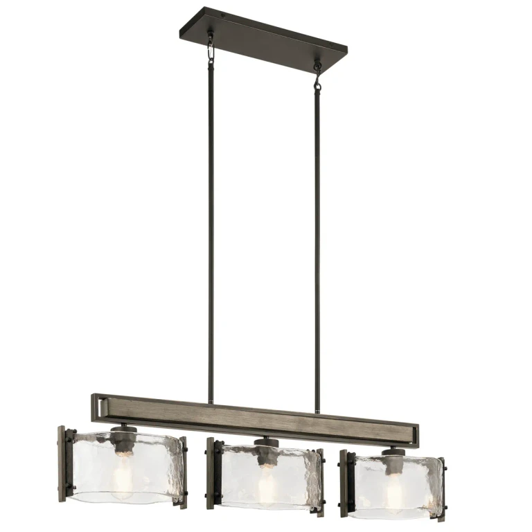 Olde Bronze Three Light Linear Chandelier from the Aberdeen Collection