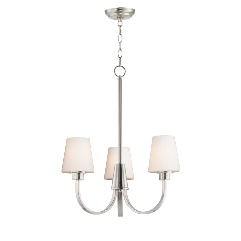 Maxim Shelter 3-Light Transitional Chandelier in Satin Nickel - 11823SWSN