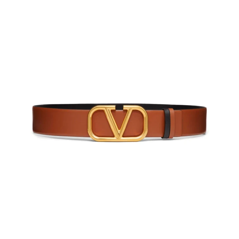 Valentino Garavani Leather Reversible Vlogo Belt