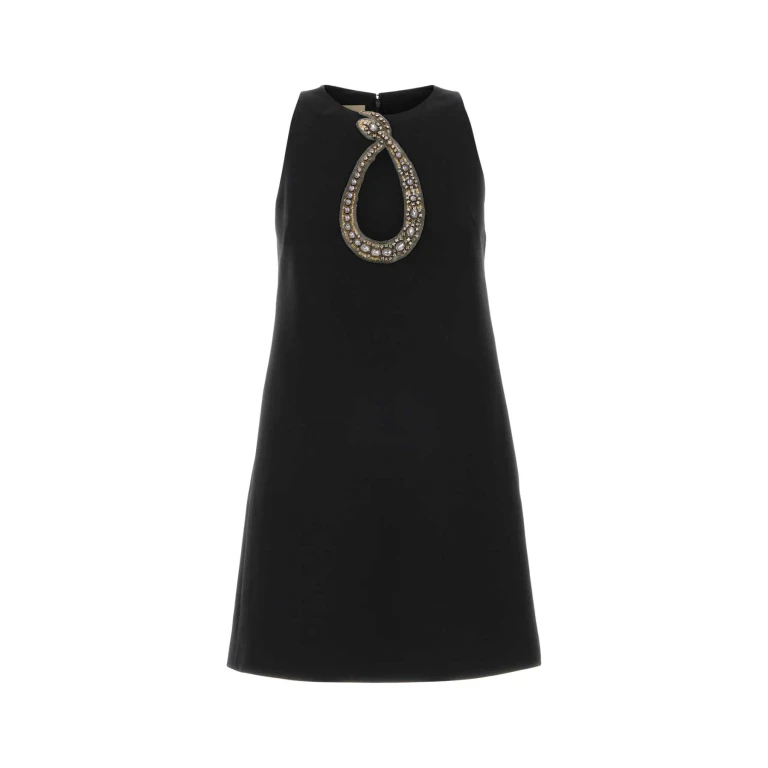 Valentino Garavani Black Crepe Couture Mini Dress