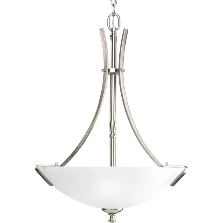 Brushed Nickel Three Light Foyer Pendant from the Wisten Collection