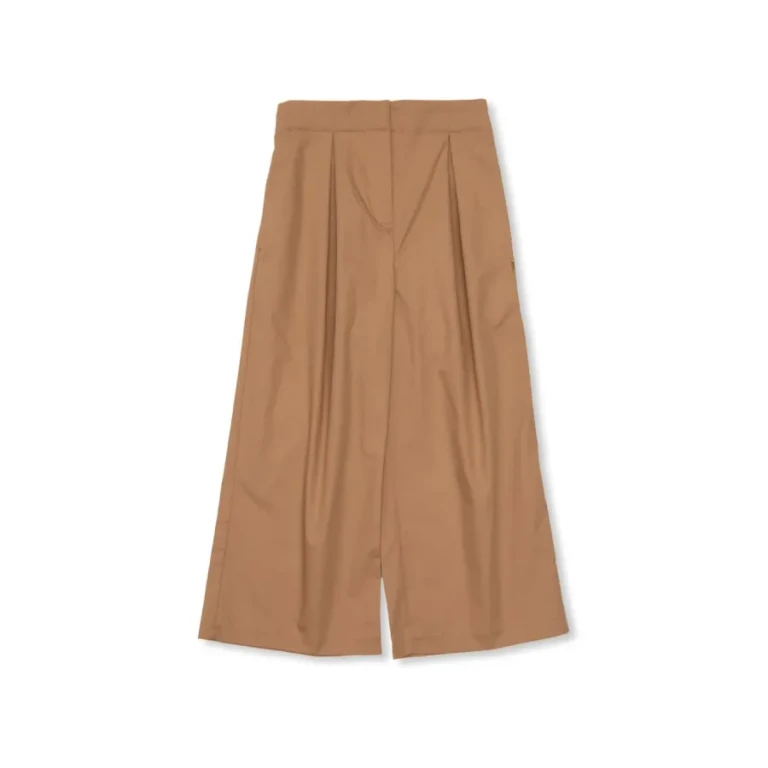Burberry Kids EKD Pleated Wide-Leg Cotton Trousers