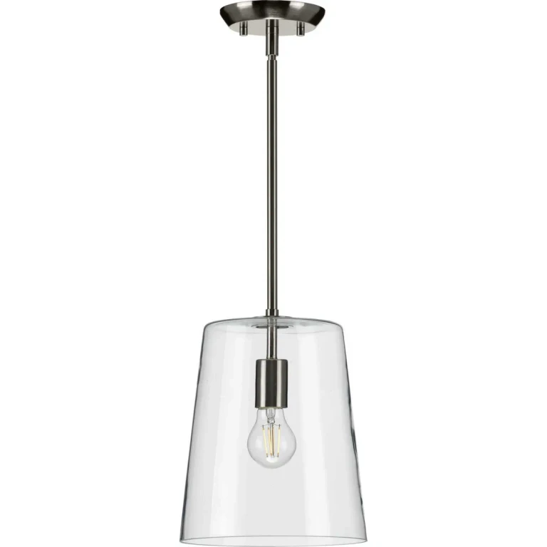 Brushed Nickel One Light Pendant from the Clarion Collection
