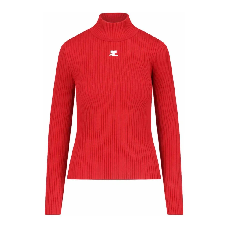 Courreges Pull Col Roulé - Rouge