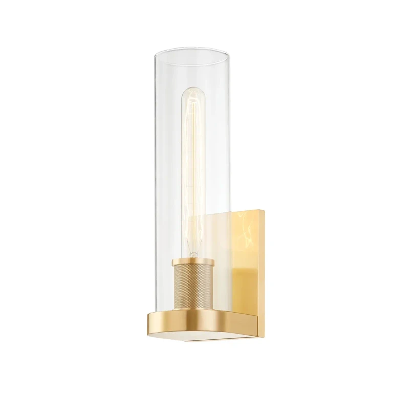 Aged Brass One Light Wall Sconce from the Porter Collection