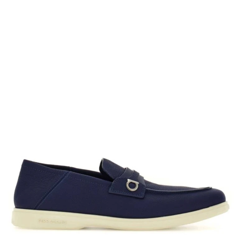 Ferragamo Gancini Plaque Leather Loafers