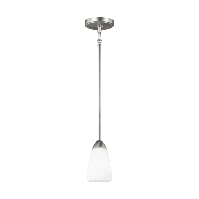 Brushed Nickel One Light Mini-Pendant from the Seville Collection