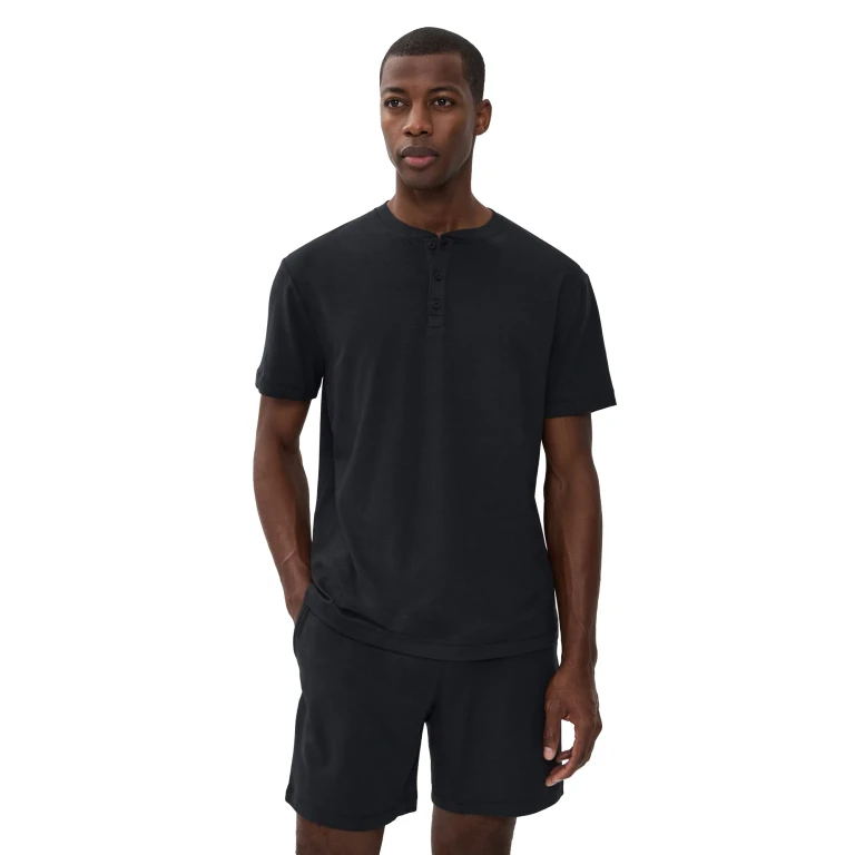 Lunya Slumberknit Henley Tee Deep Blue XL