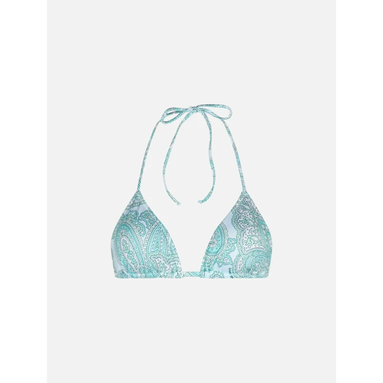 MC2 Saint Barth Leah Water Green Paisley Triangle Bikini Top