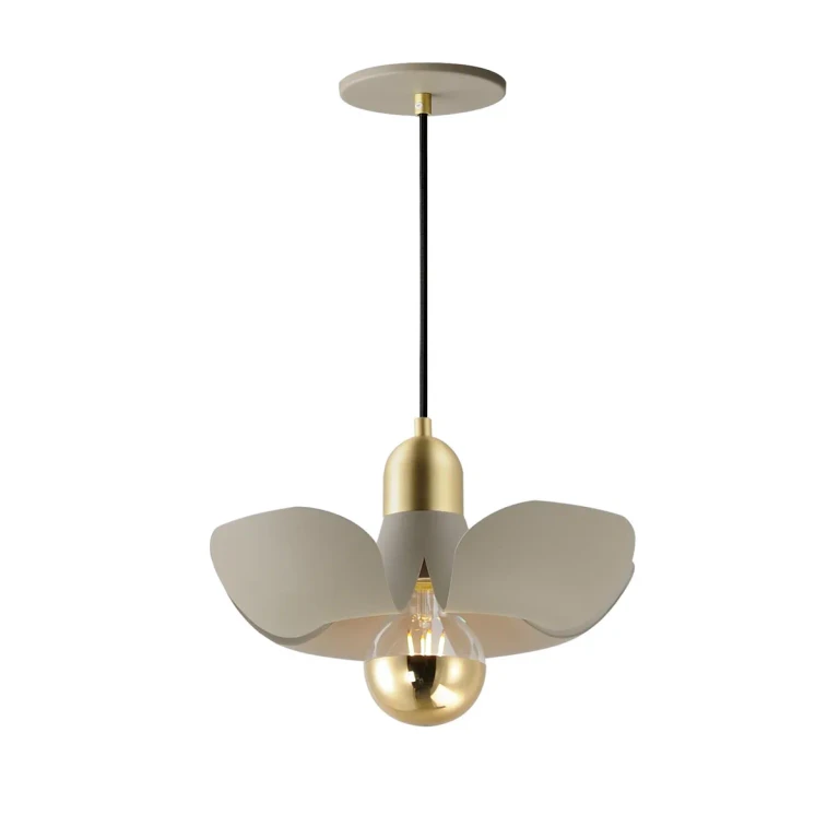 Silver Gold Satin Brass LED Pendant from the Poppy Collection