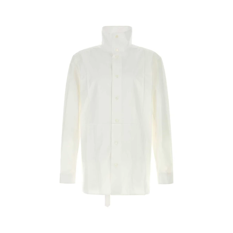 Bottega Veneta White Poplin Shirt Exterior: Cotton Camicie - Men