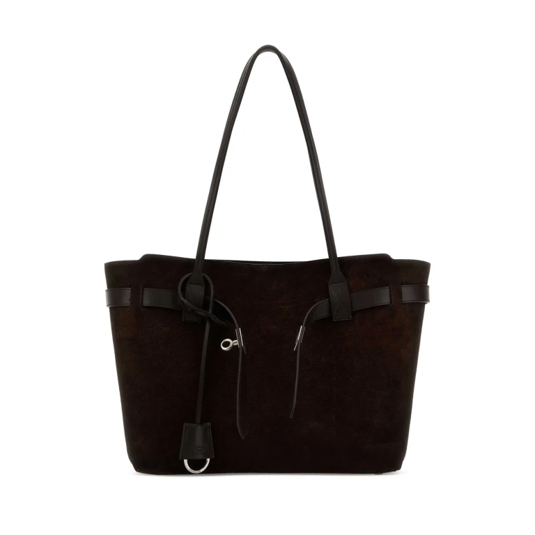 Balenciaga Dark Brown Suede Medium Bel Air Shopping Bag