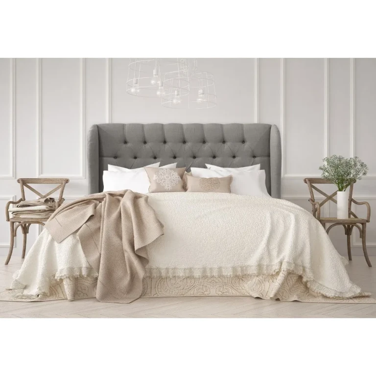 Jaclyn Gray Sloped Wingback King Headboard - Skyline Furniture