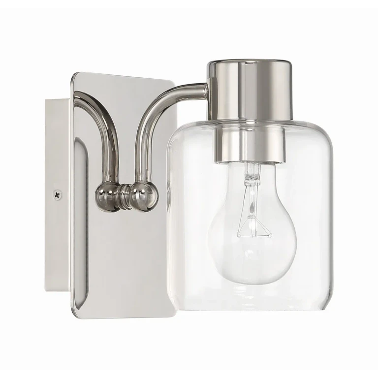 Polished Nickel One Light Wall Sconce from the Rori Collection