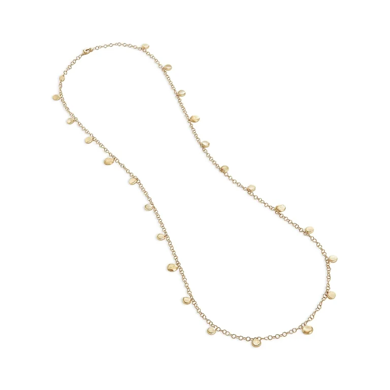 Marco Bicego 18K Yellow Gold Jaipur Gold Dangle Disc Strand Chain Necklace, 36