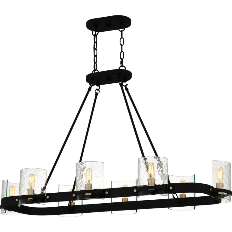 Matte Black Linear Chandelier from the Gloucester Collection