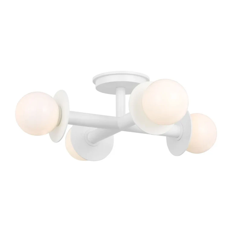 Matte White Semi-Flush Mount from the Nodes Collection