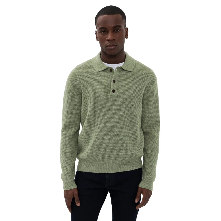 Madewell Waffle Polo Heather Sage XXL